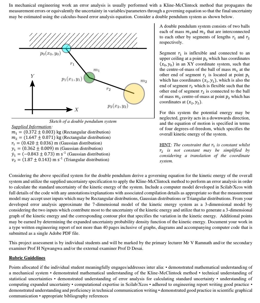 Solved In mechanical engineering work an error analysis is | Chegg.com