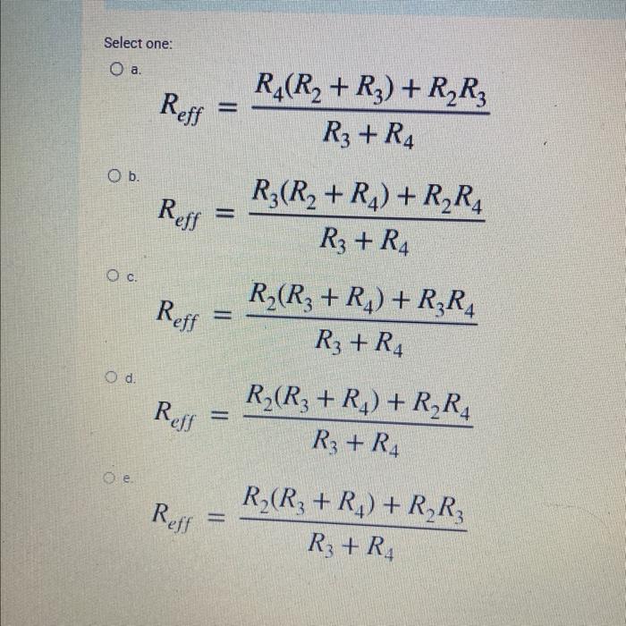 Solved Choose the correct expression for the effective | Chegg.com