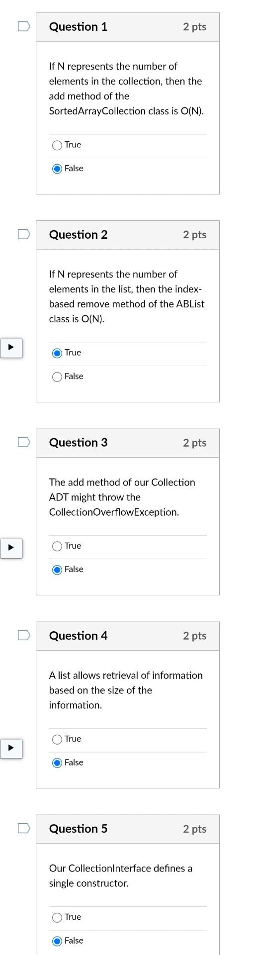 Solved Question 1 If N represents the number of elements in | Chegg.com