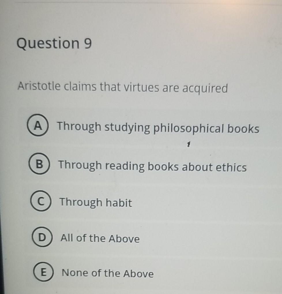 Solved Test Content Question 1 It is Not one of the virtues | Chegg.com