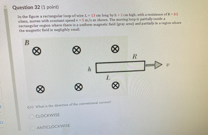 Solved Question 32 (1 point) In the figure a rectangular | Chegg.com