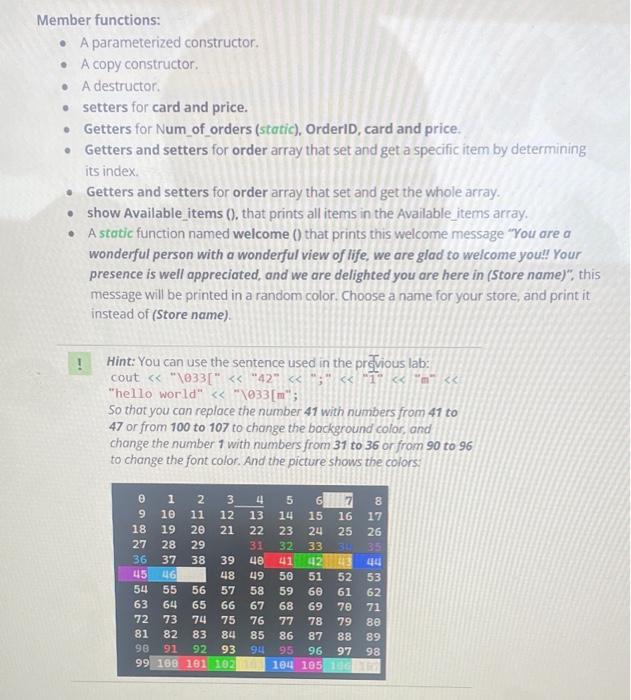 Solved In C++ programming langauge,,,Please follow the | Chegg.com