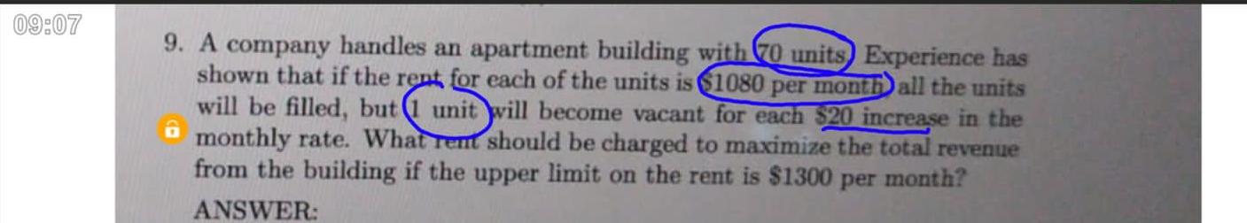 Picture of Solved (10):079. ﻿A company handles an apartment building | Chegg.com
