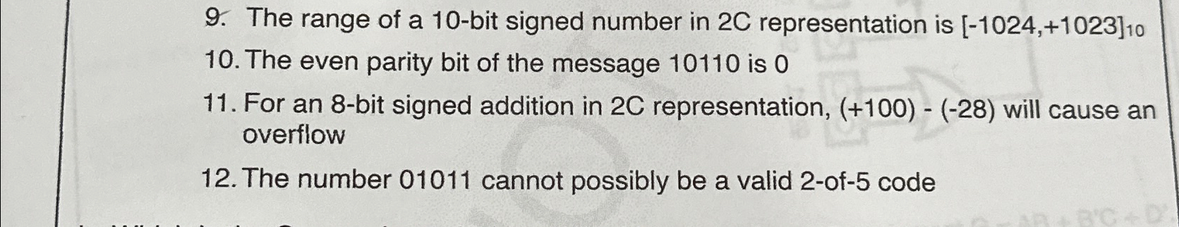 Solved The range of a 10 -bit signed number in 2C | Chegg.com