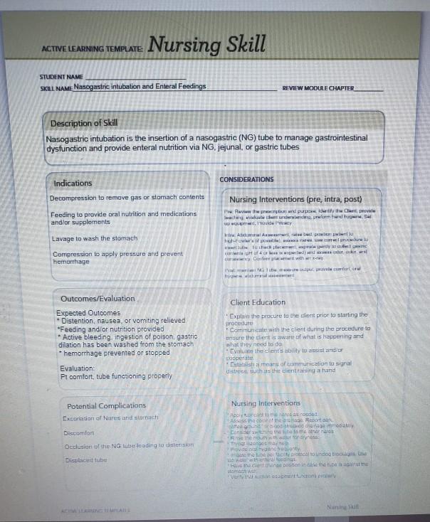 active-learning-template-nursing-skill-student-name-chegg