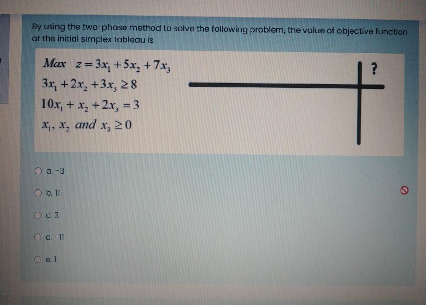 Solved By using the two-phase method to solve the following | Chegg.com