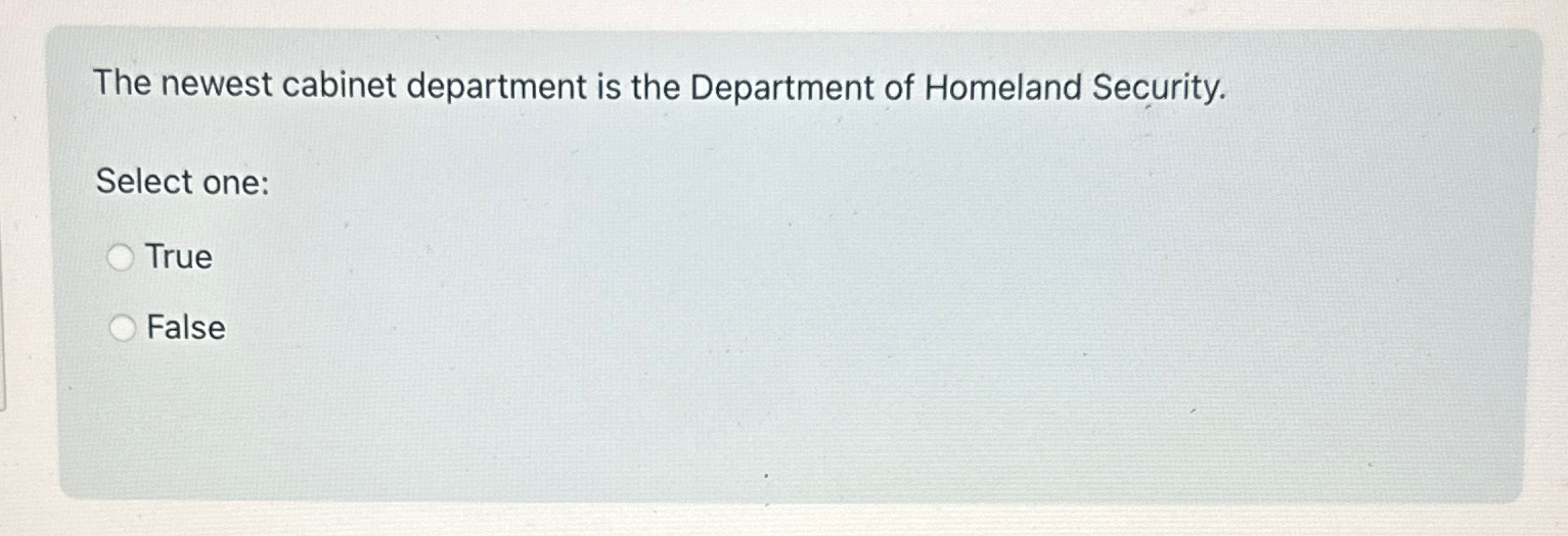 Solved The newest department is the Department of