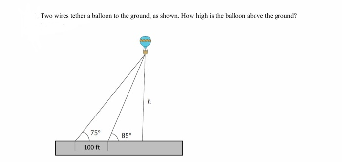 Solved Two wires tether a balloon to the ground, as shown. | Chegg.com