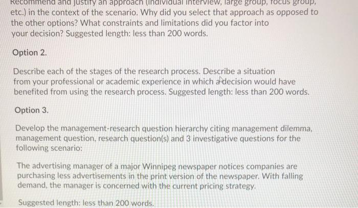 Solved Select and respond to 2 of 3 question options. Total | Chegg.com