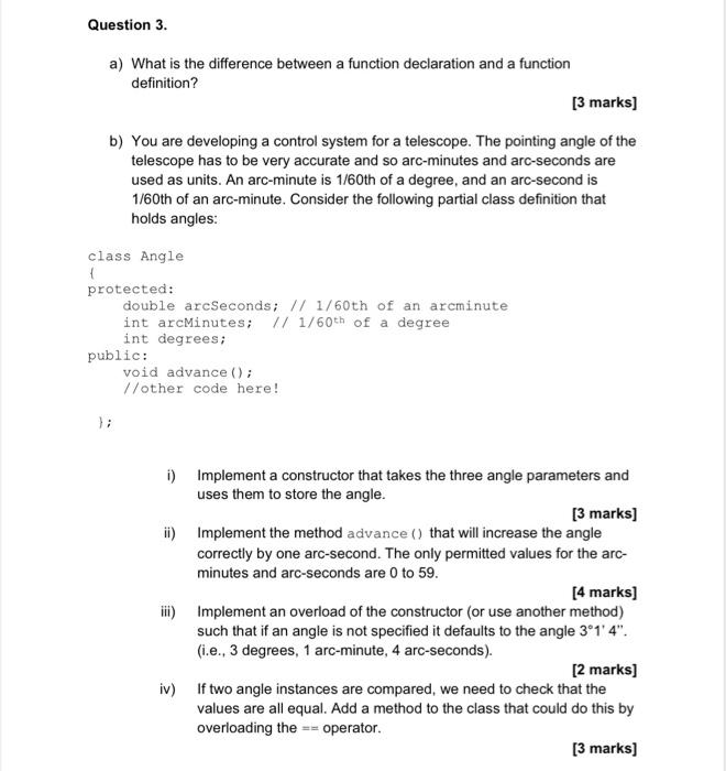 Solved Question 3. a) What is the difference between a | Chegg.com