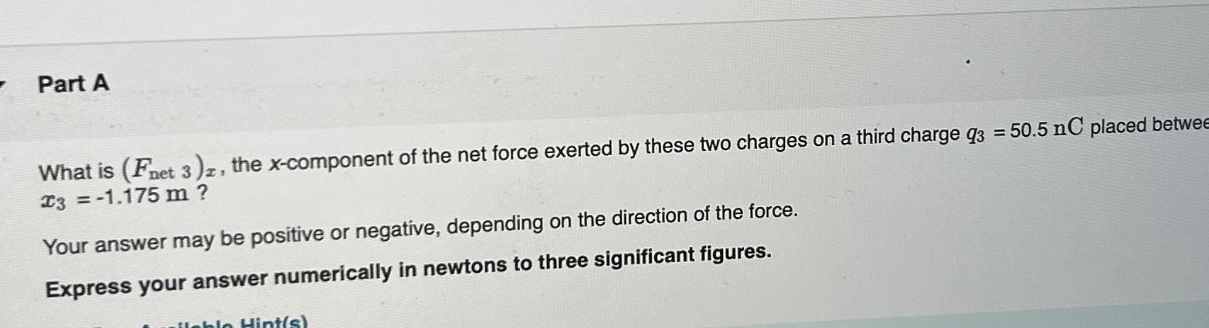 \\nWhat is (F_(net 3))_(x), the x-component of the | Chegg.com