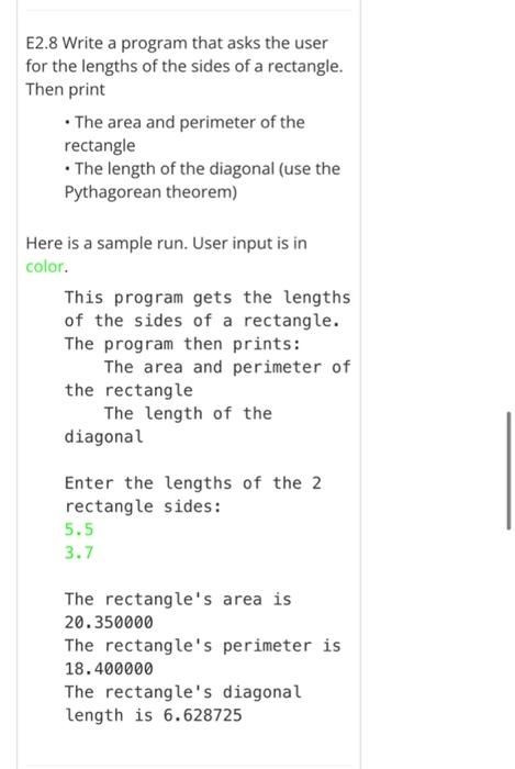 Solved E2.8 Write a program that asks the user for the | Chegg.com