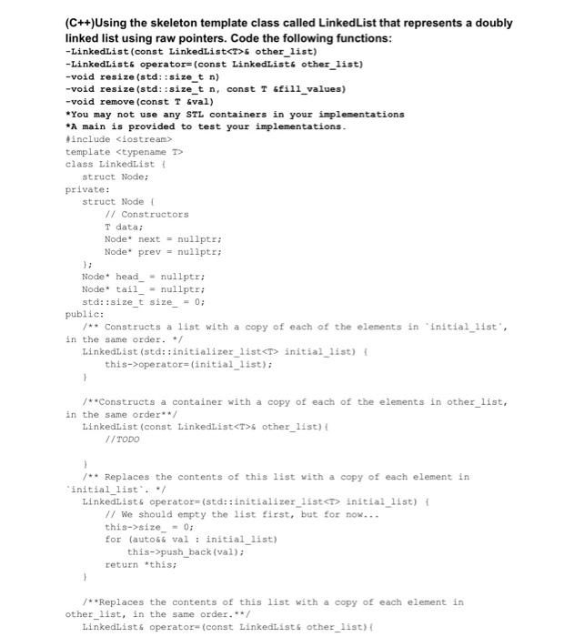 (C++)Using the skeleton template class called