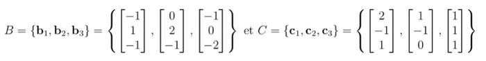 Solved a) determine the change matrix P from B to Cb) | Chegg.com