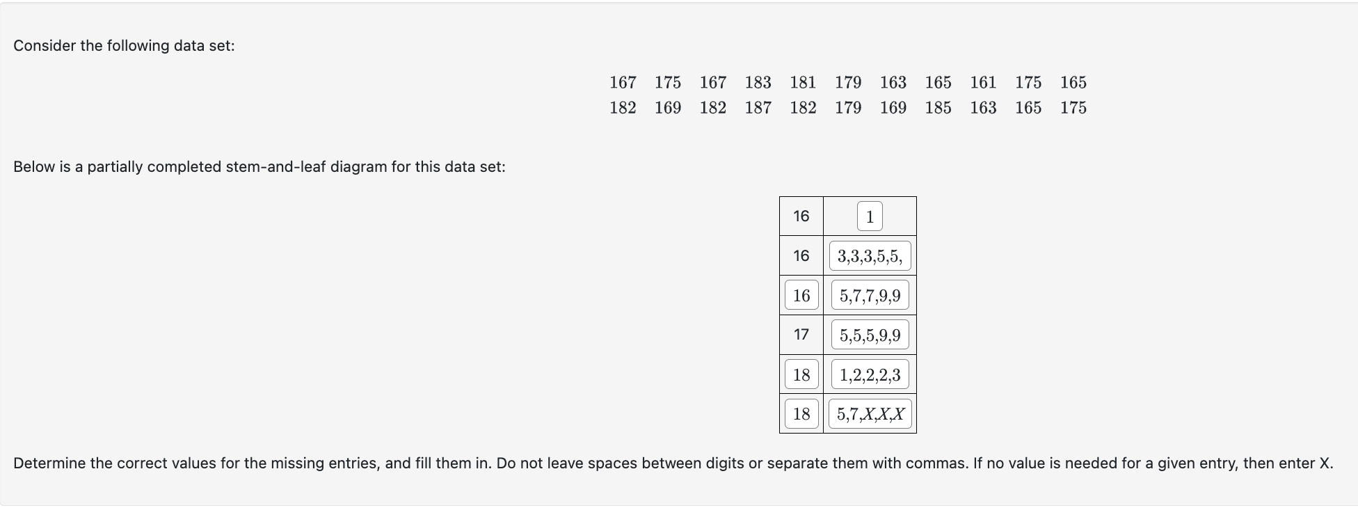 Solved Consider the following data set:Below is a partially | Chegg.com