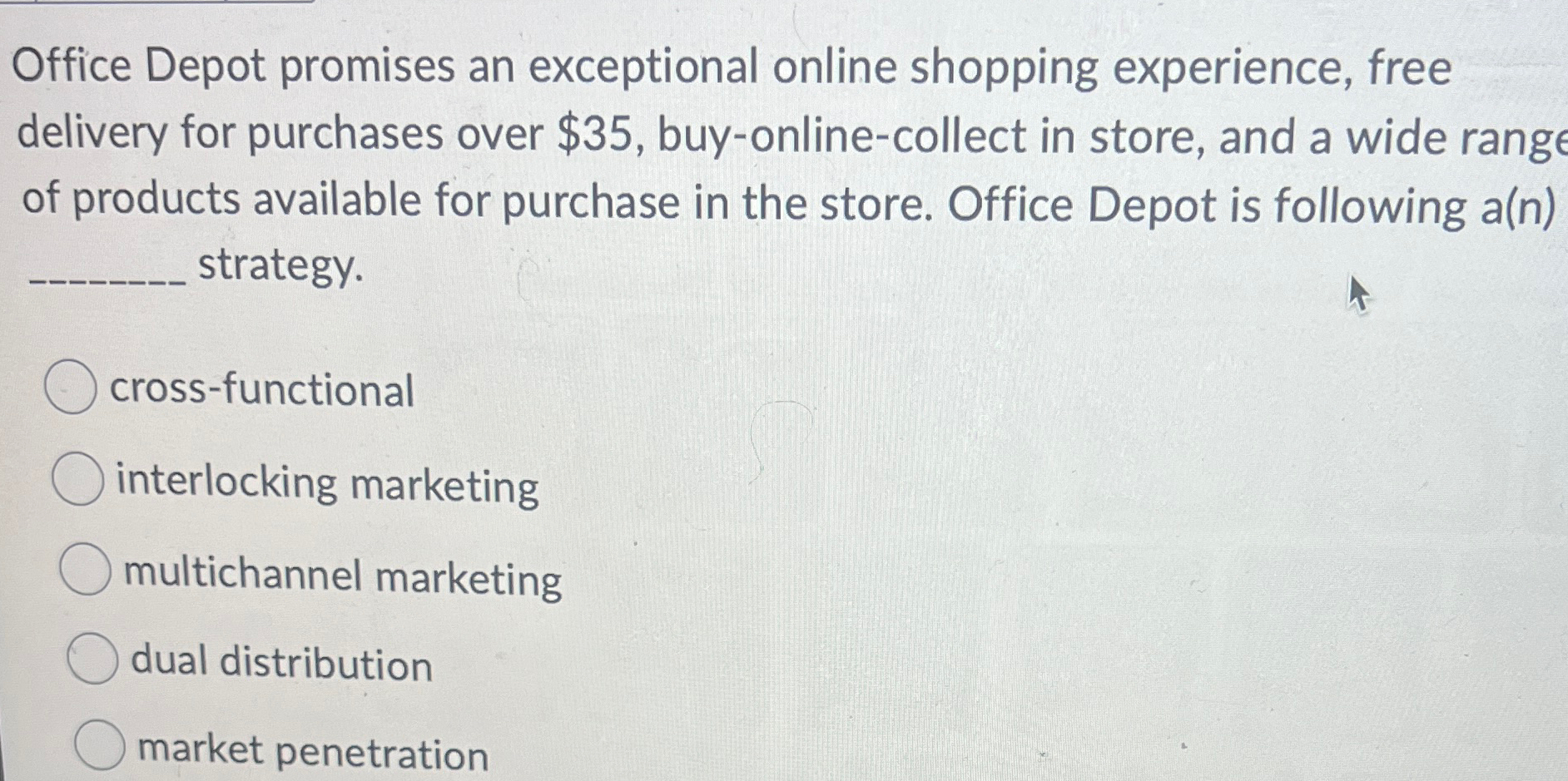 Solved Office Depot promises an exceptional online shopping
