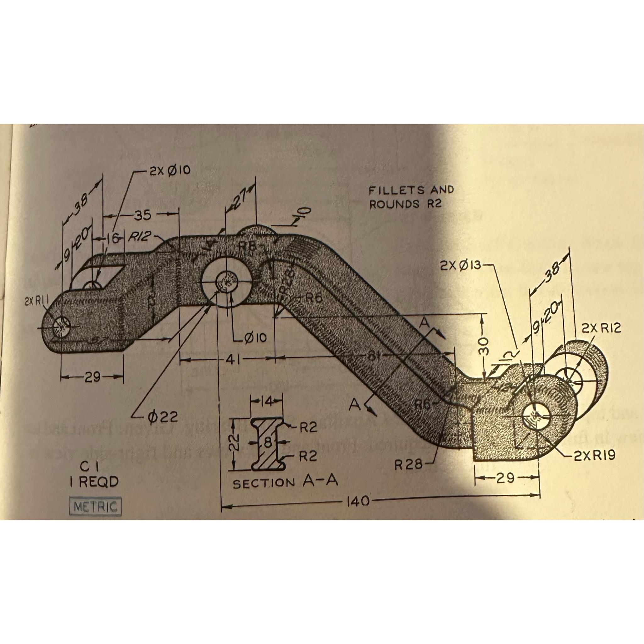 Solved I am needing a front and top view and also a revolved | Chegg.com