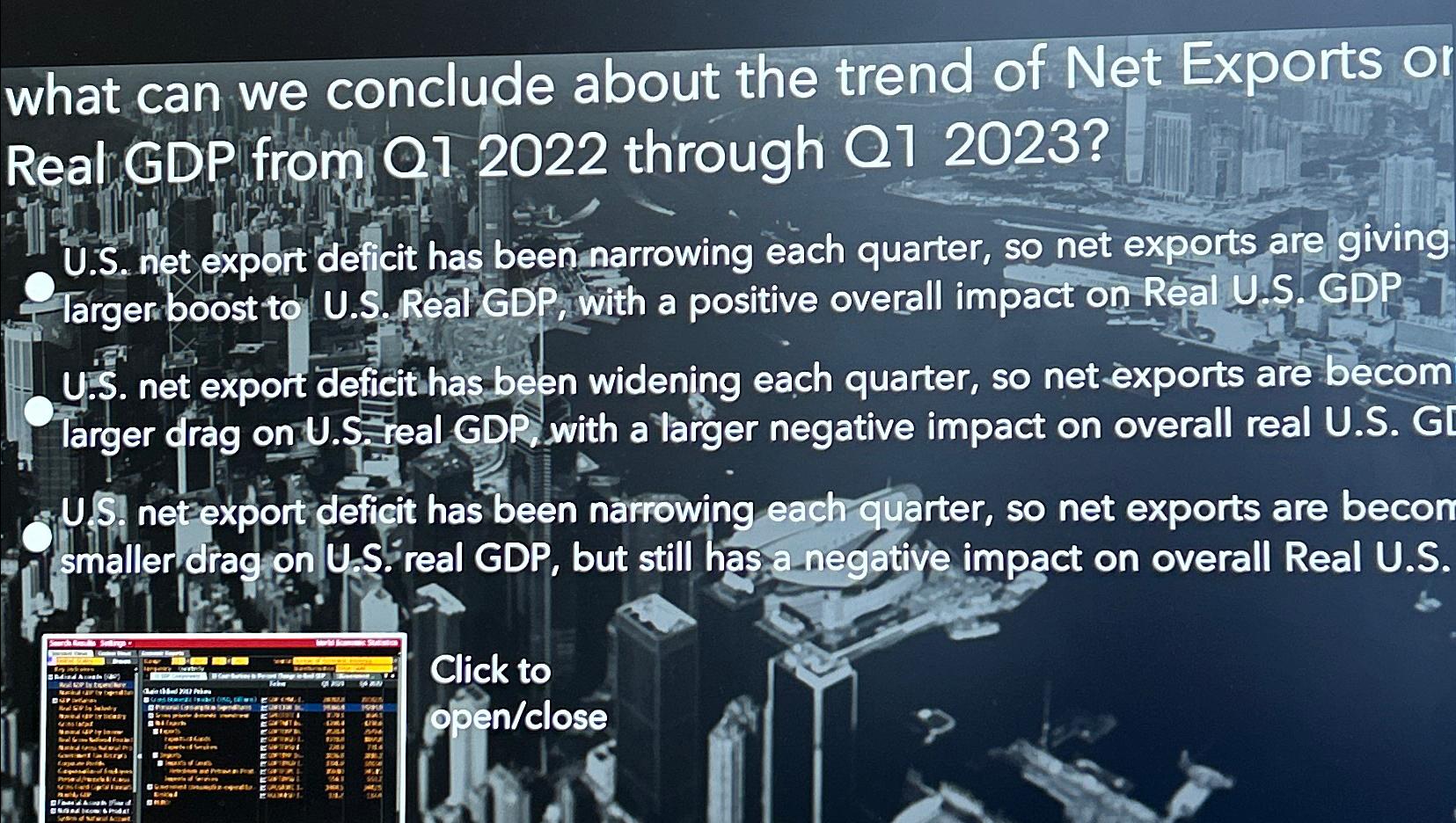 Solved what can we conclude about the trend of Net Exports | Chegg.com