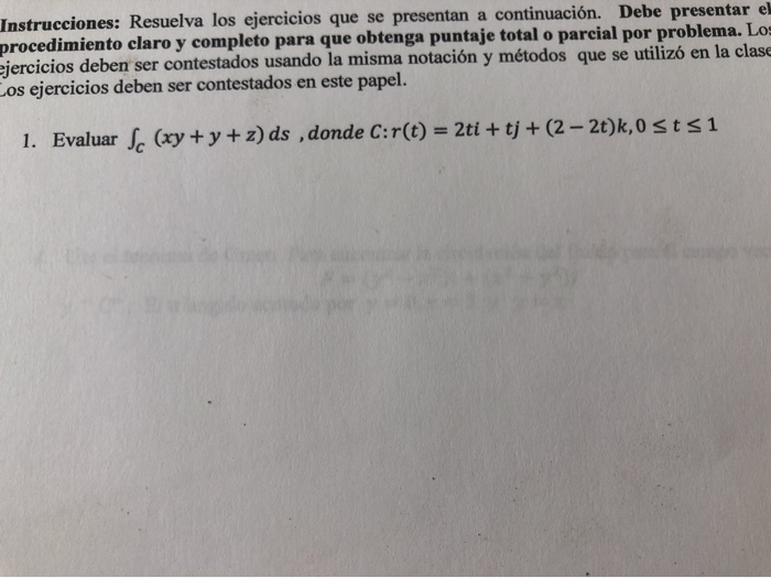 Solved Instrucciones: Resuelva Los Ejercicios Que Se | Chegg.com