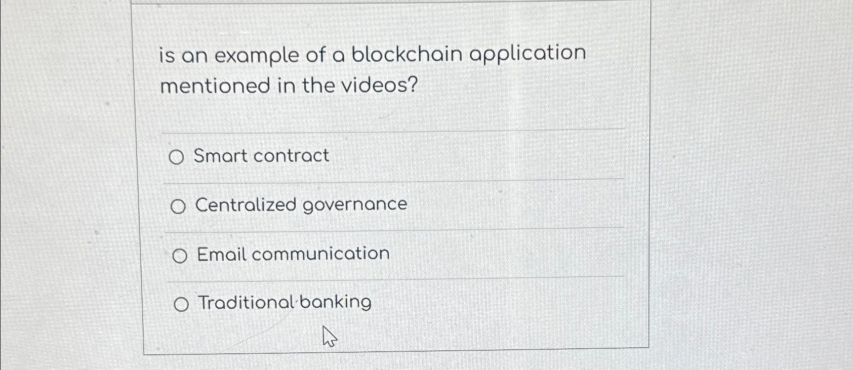 Solved is an example of a blockchain application mentioned | Chegg.com