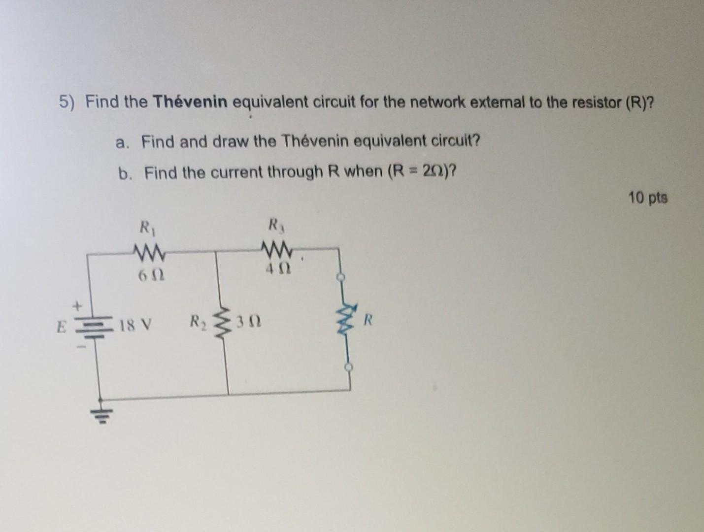 Solved 5) Find The Thévenin Equivalent Circuit For The | Chegg.com