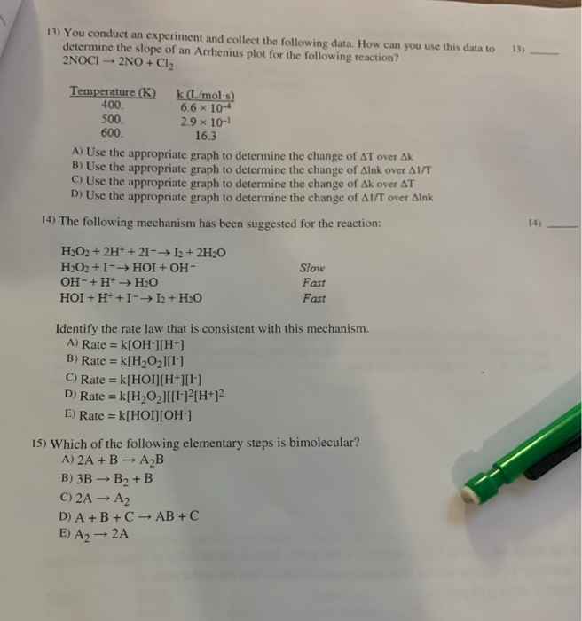 Solved 13) You conduct an experiment and collect the | Chegg.com