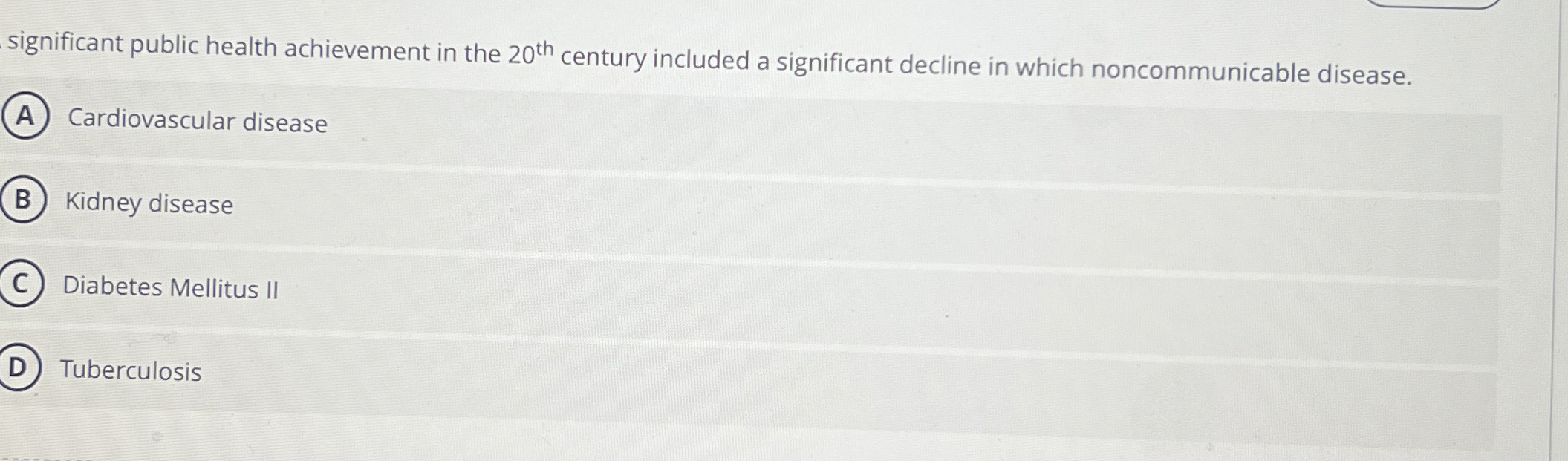 Solved A significant public health achievement in the 20th | Chegg.com