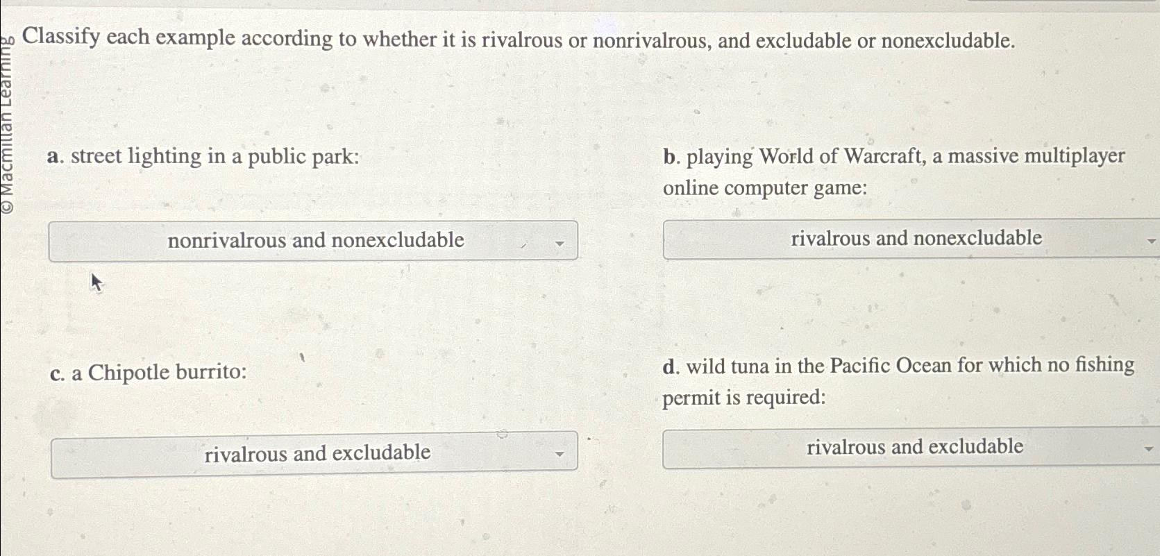 Solved Classify each example according to whether it is | Chegg.com
