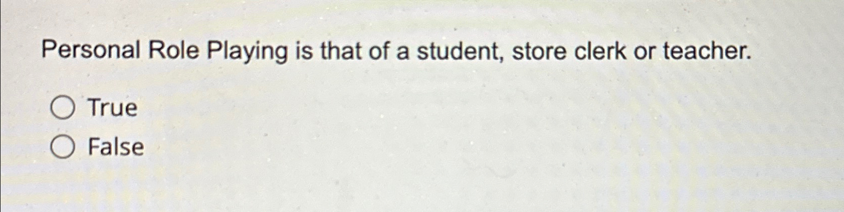 Solved Personal Role Playing is that of a student, store | Chegg.com