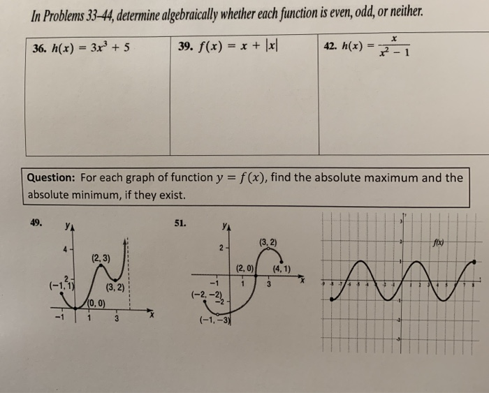 Solved In Problems 33–44, determine algebraically whether | Chegg.com