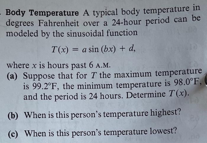 Solved - Body Temperature A typical body temperature in | Chegg.com