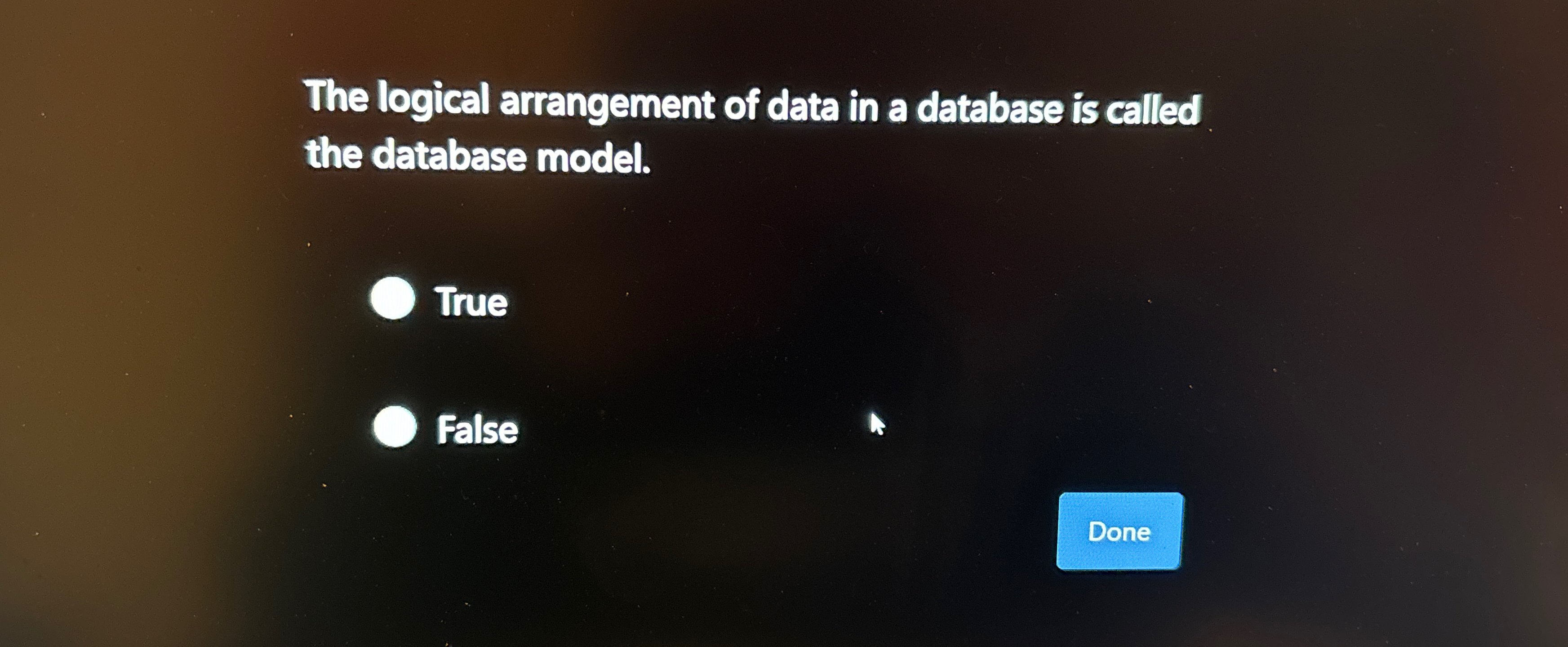 Solved The logical arrangement of data in a database is | Chegg.com