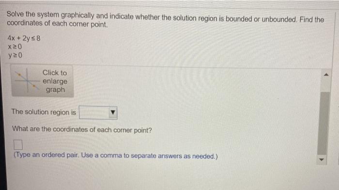 Solved Solve the system graphically and indicate whether the | Chegg.com