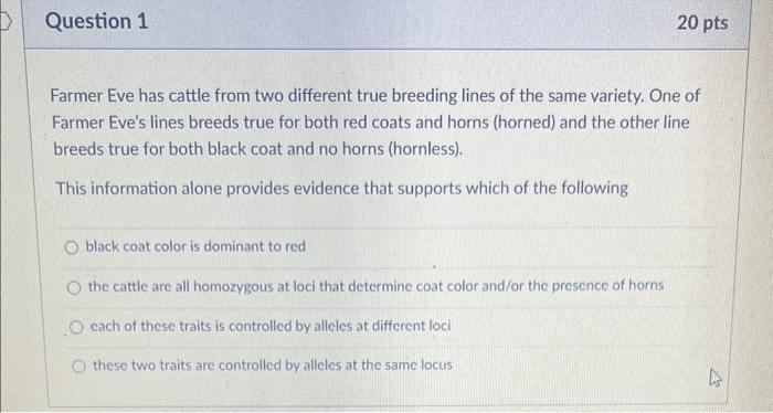 Solved Farmer Eve has cattle from two different true | Chegg.com