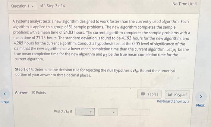 Solved A systems analyst tests a new algorithm designed to | Chegg.com