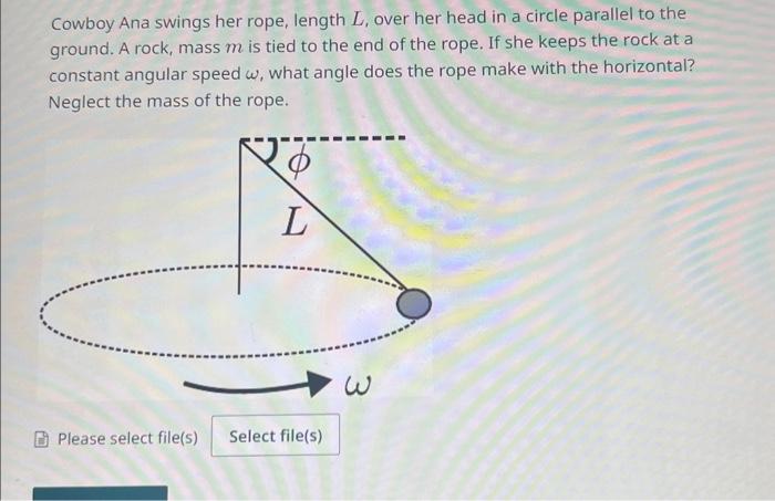 Solved Cowboy Ana swings her rope, length L, over her head | Chegg.com