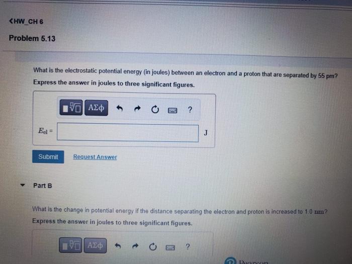 Solved What is the electrostatic potential energy (in | Chegg.com