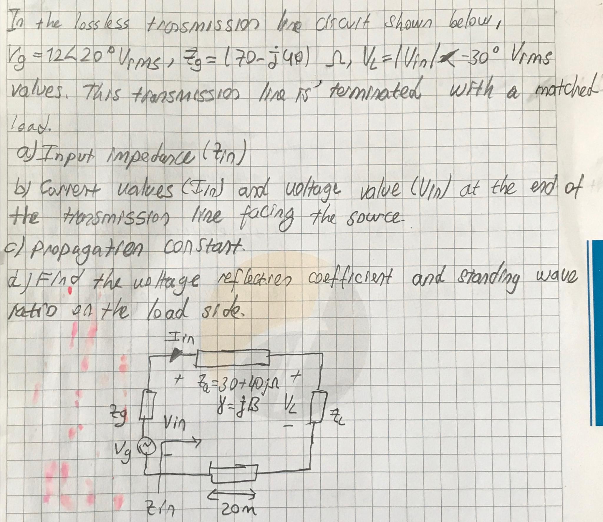 Solved In The Lossless Transmission Line Circuit Shown | Chegg.com