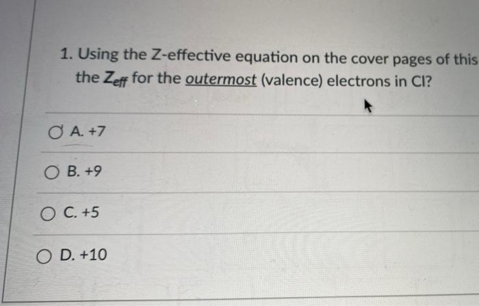 Solved 1. Using the Z-effective equation on the cover pages | Chegg.com