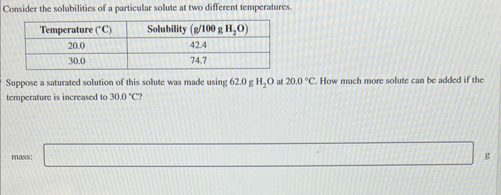 Solved Consider the solubilities of a particular solute at | Chegg.com