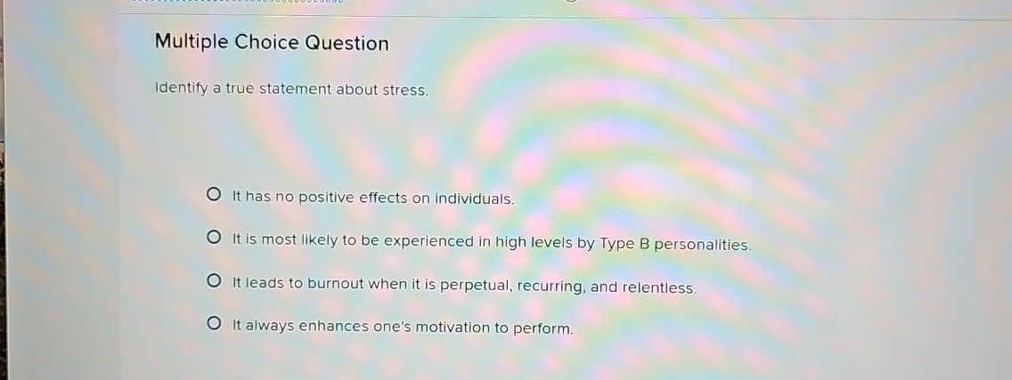 Solved Multiple Choice QuestionIdentify a true statement | Chegg.com