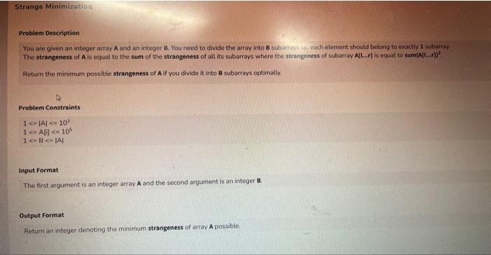 Problem Description You are given an integer larray A | Chegg.com