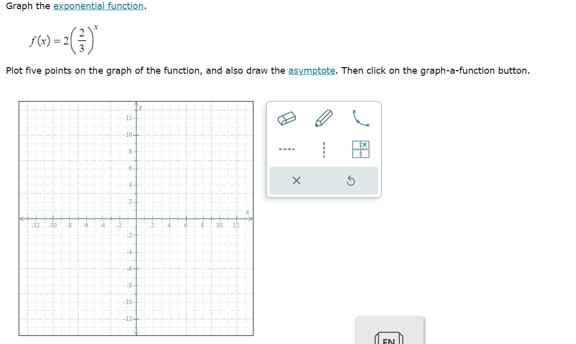 Solved Graph the exponential function.f(x)=2(23)xPlot five | Chegg.com