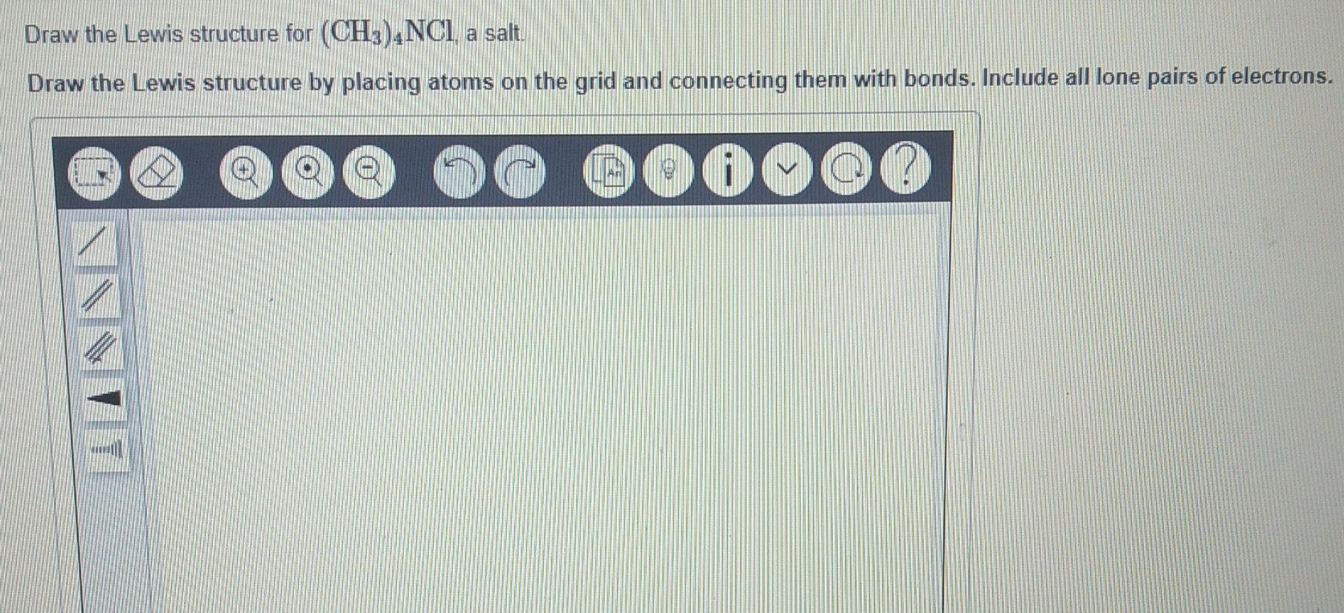 Solved Draw the Lewis structure for (CH3)4NCl, a salt. Draw | Chegg.com