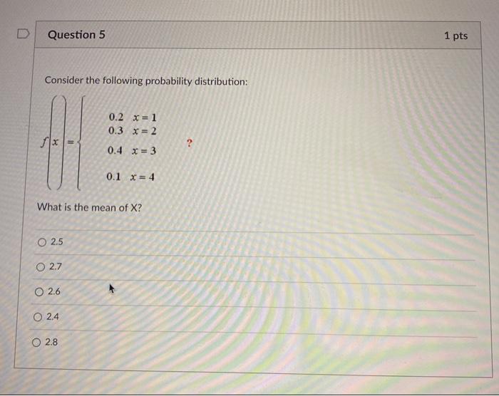 Solved Consider the following probability distribution: | Chegg.com