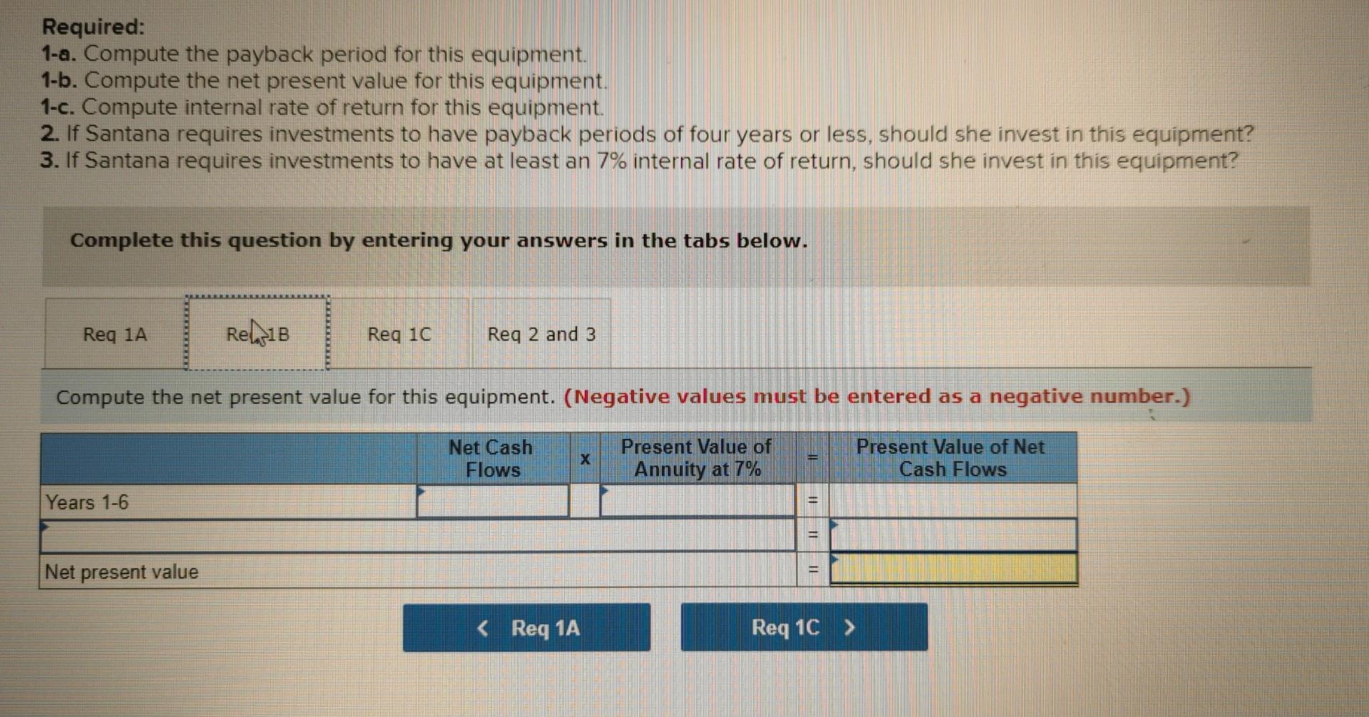 Solved Santana Rey Is Considering The Purchase Of Equipment Chegg