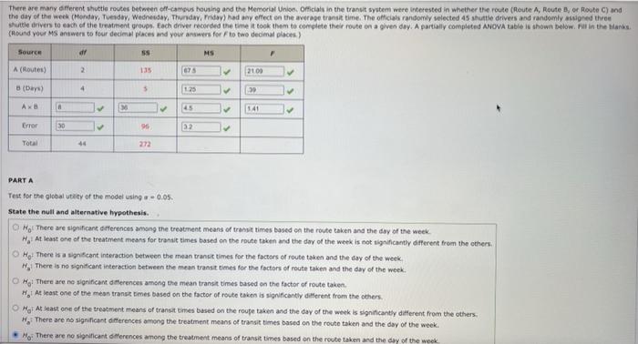 Solved PART CIf the interaction is not significant, test to | Chegg.com