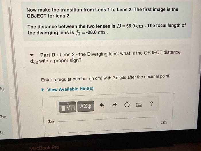 Solved Learning Goal: Two Lenses in Combination - you will | Chegg.com