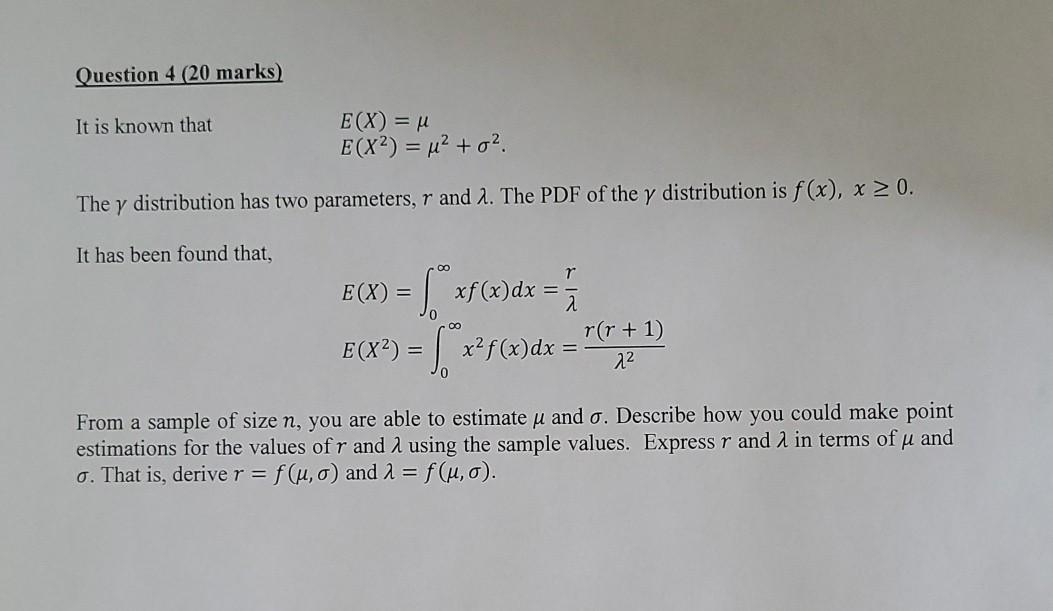 Question 4 Marks It Is Known That E X U E X2 Chegg Com