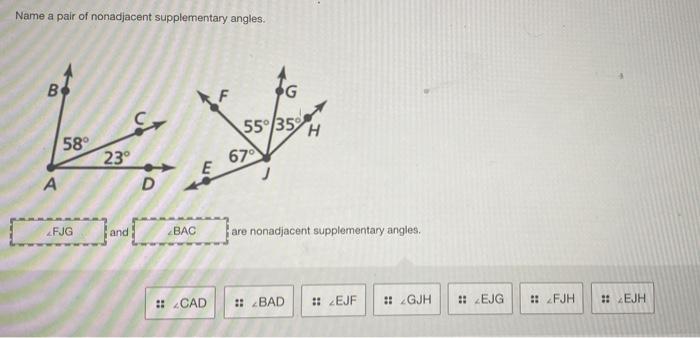 non adjacent complementary angles